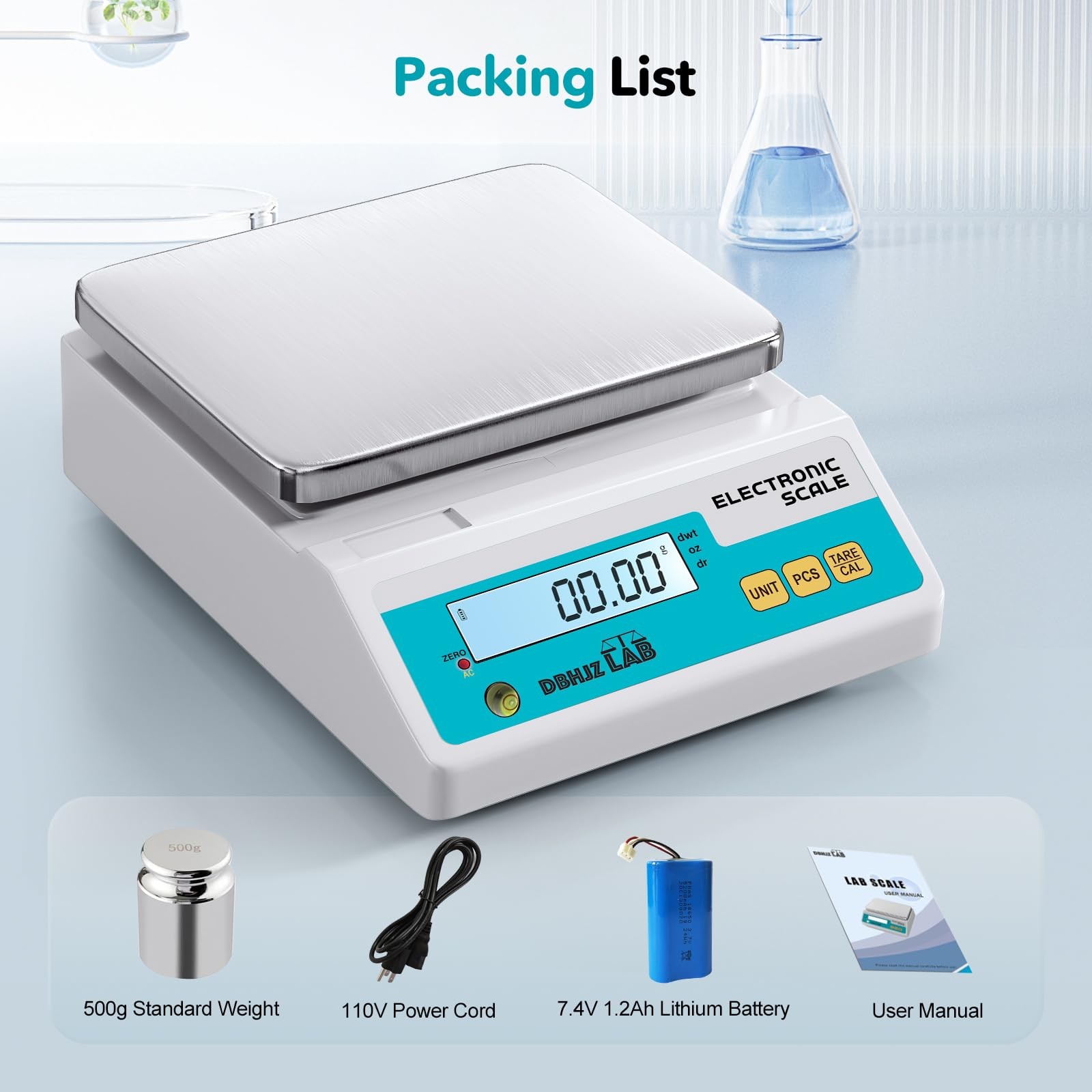 Lab Scale 5000g x 0.01g High Precision Electronic Analytical Balance g/lb/oz/... thumbnail 6