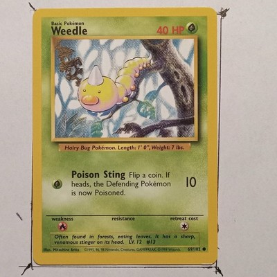 Weedle 069/102, Base Set, Pokémon TCG [LP]