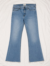 Hudson Love Mid Rise Bootcut Jeans Sz 26 Light Wash Raw Hem Stretch