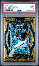 Devonta Smith - 2024 Select #51 Gold Disco /10 PSA 9 - POP 2 BOOKEND 10/10