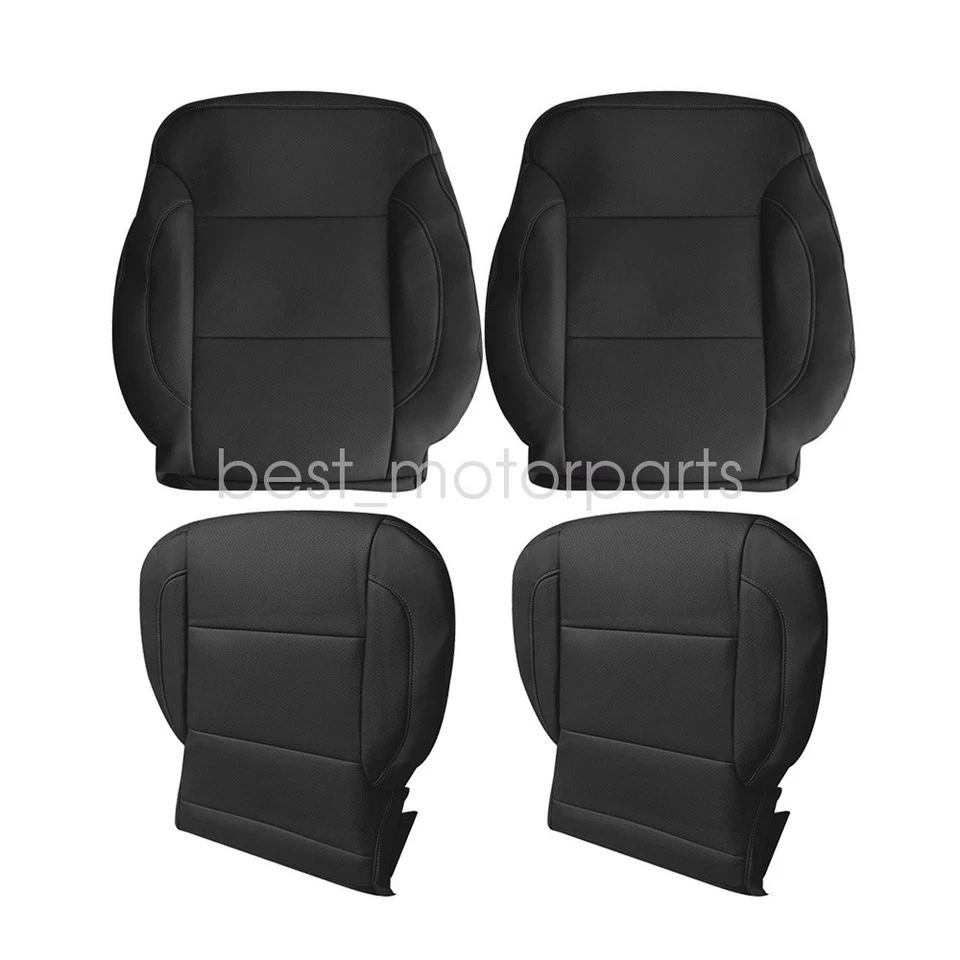 Front PERFORATED Leather Seat Cover Black Foam Pad For 15-19 GMC Sierra Yukon Foto 4 de 4