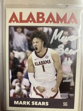 Alabama Basketball Mark Sears Signed card 