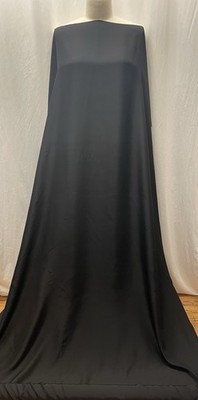 100% Heavyweight Black Matte Silk Habotai Luxury Fabric By The Yard 45''Wide