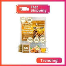 Premium Turmeric, Ginger, Cinnamon Blend Tea Bags, 100 Natural No Additives