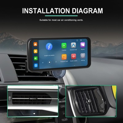 Wireless CarPlay & Android Auto 6.25  Smart Screen IPS Magnetic Vent Mount
