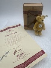 STEIFF Club 3.5 Teddy Bear 1997 / 1998 Blonde Mohair w/ Box COA Replica 1922