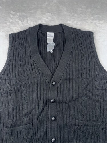 Neu in Verpackung John Blair V-Ausschnitt Knopfleiste Pullover Weste Herren Gr. XL gerippt - Bild 1 von 5
