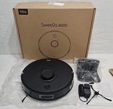 TCL Sweeva 6000 Smart Robot Vacuum, Customizable Mapping, Resume Recharge, Black