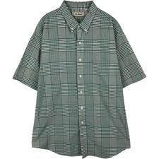 L.L.Bean Vintage 70s-80s Seersucker Short Sleeve Check Shirt Men  s XL