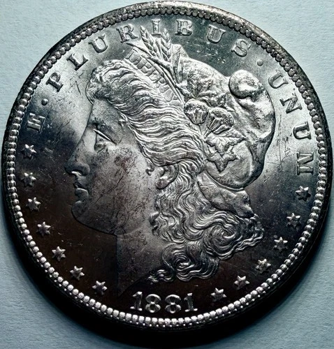 1881 CC Morgan Silver Dollar Mint State 63 Rare Carson City Uncirculated