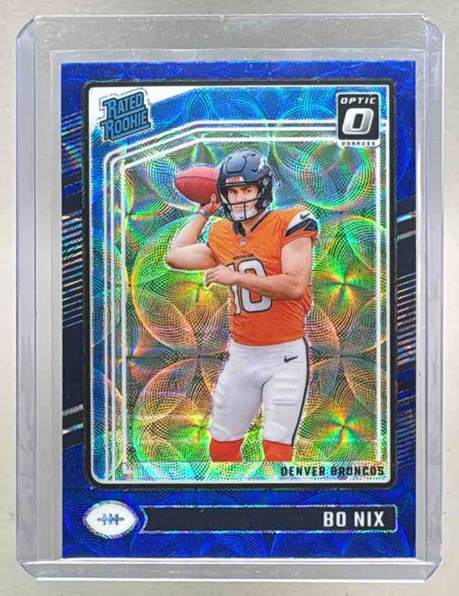 Bo Nix 2024 Panini Donruss Optic #209 Blue Scope Rated Rookie