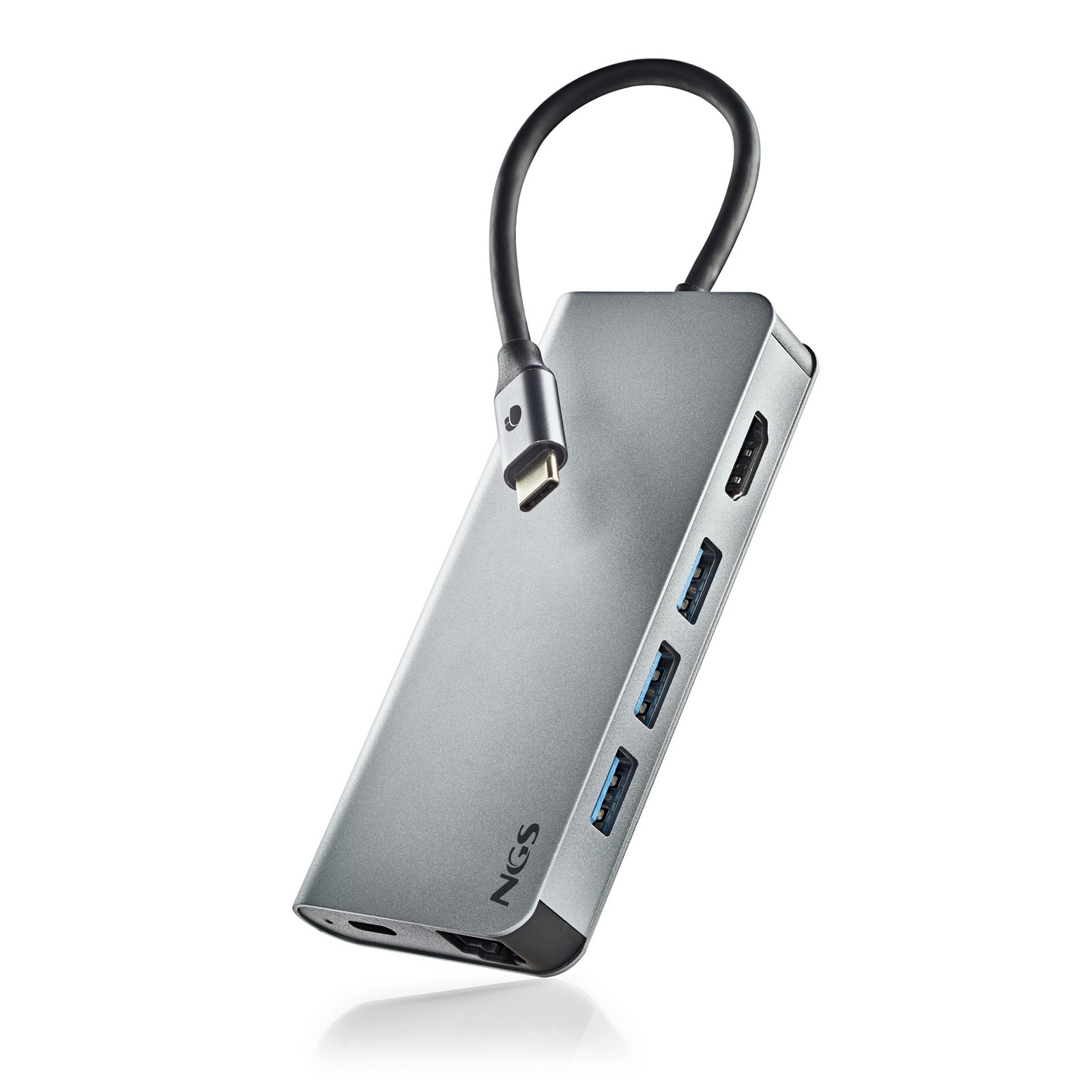 Ngs Argento Bacino Delle Meraviglie 8 (Usb-C, 6 Porte), Docking Station + Hub Usb, - Immagine 2