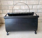 Vintage Black Metal  Magazine Rack Tole Painted Flowers  — photo 5