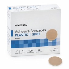 Adhesive Spot Bandage 1 Inch Plastic Round Kid Design 1
