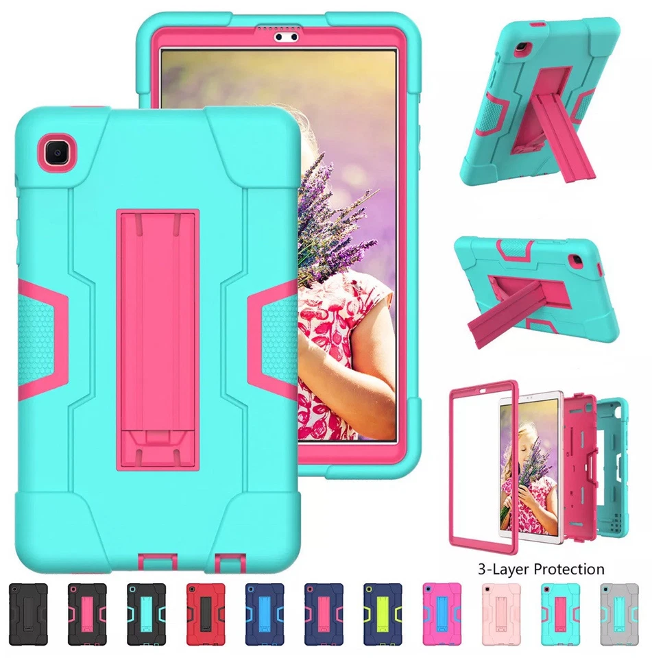 Samsung Galaxy Tab A8 10.5" Case Shockproof Cover w/ Kickstand - Mint Green Pink - Image 3 of 3