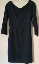 Alice + Olivia Dress Womens Size 8 Navy Blue Reid Stretch Fitted Cross Back  
