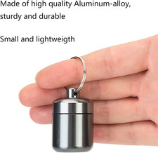 Portapillole Portachiavi In Acciaio Inox - Impermeabile, Piccolo Per Medicine E Vitamine - Foto 3