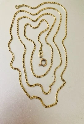 Vintage 14k Solid Yellow Gold Men Mariner Chain Necklace 24.5” Italy 3.14grs - Image 1 of 4