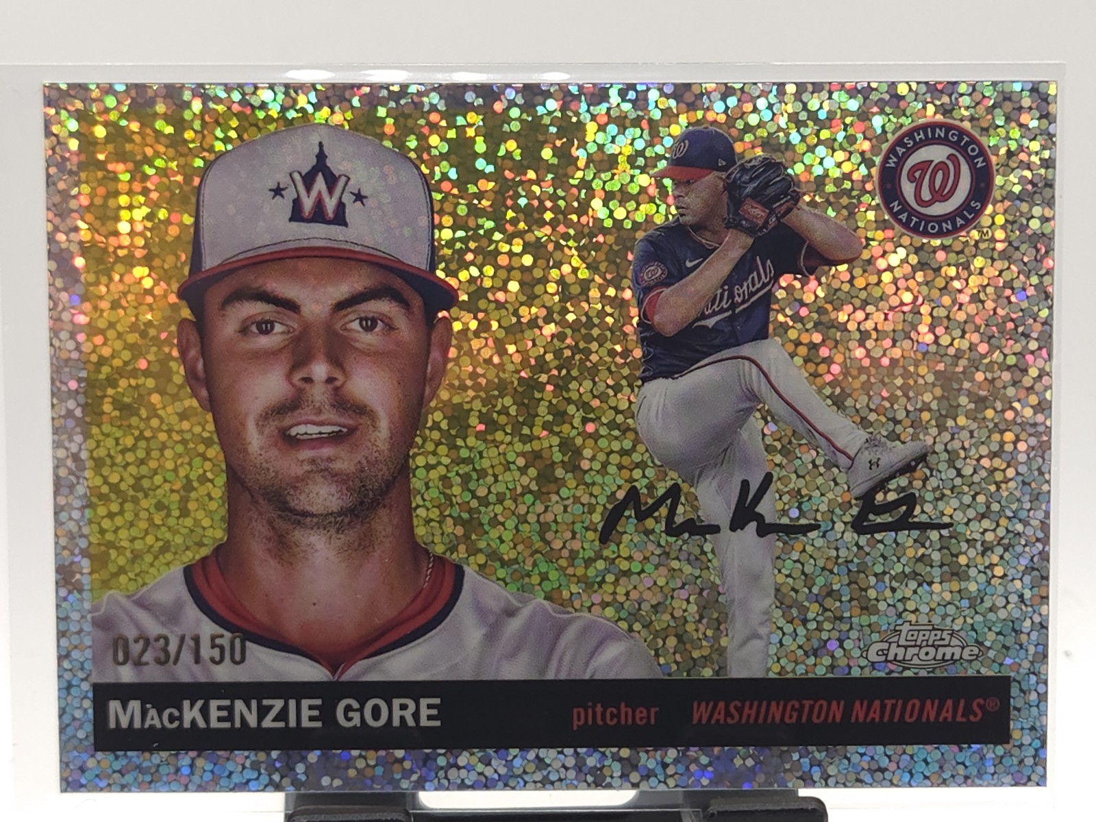 2026 Topps Heritage MacKenzie Gore Chrome Gold Speckle Refractor /150 #166...
