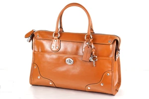 COACH Rider Satchel Bag 38 Light Antique Gold/Amber Brown CFN67  Ships in 24H