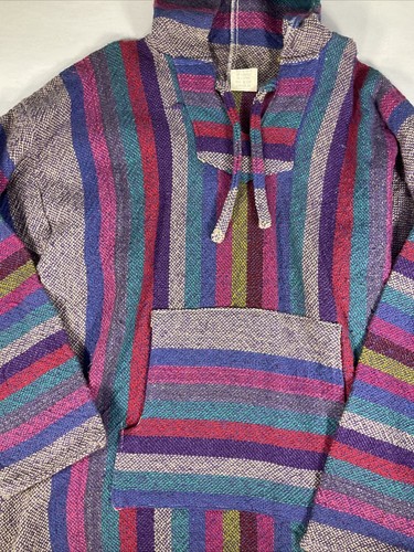 Poncho Baja con cappuccio uomo vintage anni 90 autentico made in Mexico taglia XL skateboard - Foto 3 di 7