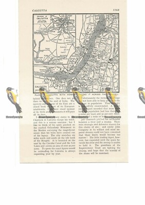 Kalkutta (Kolkata), Landkarte, Indien, Buchillustration, um 1920