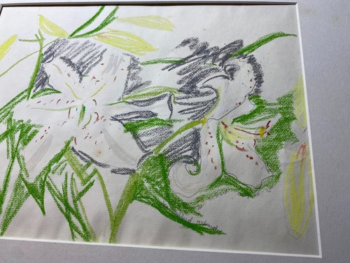 Rare Jean Ballard Hebard "Lilys" Pastel Painting - Signed And Framed - Picture 13 of 16