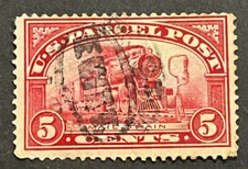 Travelstamps: 1912-13 US STAMP PARCEL POST SCOTT# Q5 MAIL TRAIN 5CENTS, USED NG