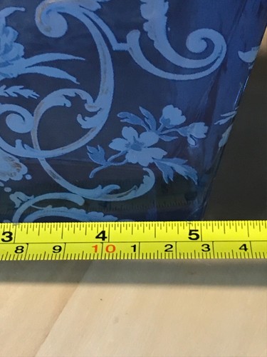 VINTAGE ARTISAN BEAUTIFUL BLUE FLORAL GLASS VASE 10x7 - Picture 9 of 9