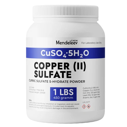 Copper (II) Sulfate 5-Hydrate Powder, 1 LBs, Laboratory Grade Science Reagent