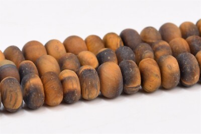 6x4MM Natural Matte Yellow Tiger Eye Grade AAA Rondelle Loose Beads