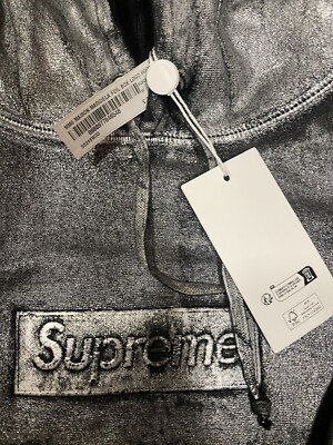 Supreme x MM6 Maison Margiela Foil Box Logo Hoodie Black - Small