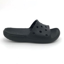 Crocs Iconic Comfort Slides Sandals Black Open Toe Flat Slip On Womens 9 Men 7 