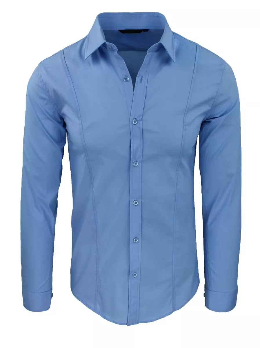 CAMICIA UOMO ADERENTE SUPER SLIM FIT ELEGANTE CASUAL ELASTICIZZATA