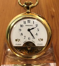 OROLOGIO DA TASCA HEBDOMAS 8 GIORNI HUGUENIN 42mm Funzionante Perfetto