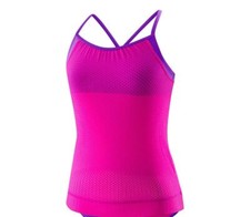  99 Speedo Girls Pink Stretch Mesh Halter Blouson Sleeveless Tankini Top Size 14