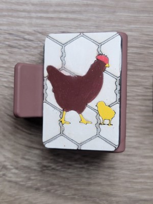 Hand Painted Wood Cut Chickens Claw Clip 4.1''