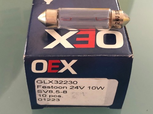 OEX GLX32230 Automotive Festoon Lamp 24V 10W SV8, 5-8 41 x 11mm Ø x10 Pack - Picture 7 of 9