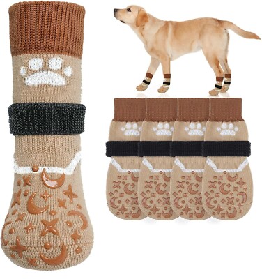 BEAUTYZOO Dog Socks to Prevent Licking Paws, Dog Booties size Small