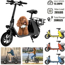450W Electric Scooter for Adults Foldable Scooter with Seat Carry Basket E Moped