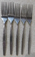 International Silver Stainless 7 & 1/2" Fork INS 174 Set Of 5