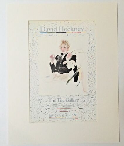 Vintage 1987 David Hockney Art Print w/14x18 Mat: "The Tate Gallery...1980" - Picture 1 of 2