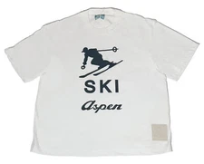 Bally Unisex 6302882 Ski Aspen 100% Cotton Bone T-Shirt MSRP $300