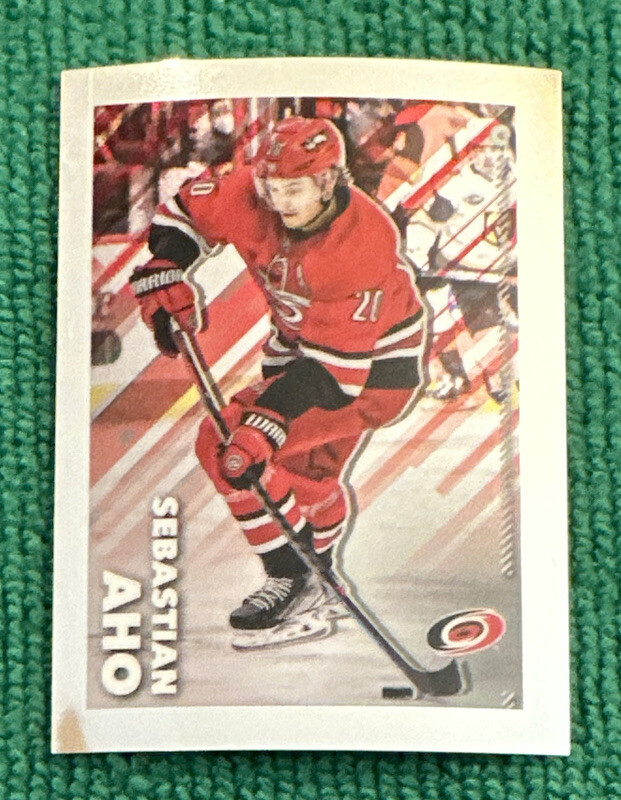 2022-23 Topps Chrome NHL Sticker #91 🏒 Sebastian Aho 🏒 Carolina Hurricanes 🌀