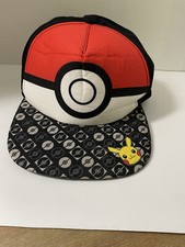 Pokemon Snap Back Hat Adjustable Cap Embroidered Red Youth OSFM