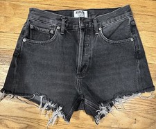 AGOLDE Micah Helix Button Fly Raw Hem Cut Off Shorts Size 24