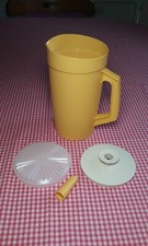 Vintage Yellow Tupperware Pitcher #874-14 With Lid Made in USA Estate Find