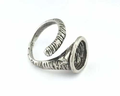 Tornado Ring Antique Silver Plated Brass 18mm 8US inner size Adjustable 2831