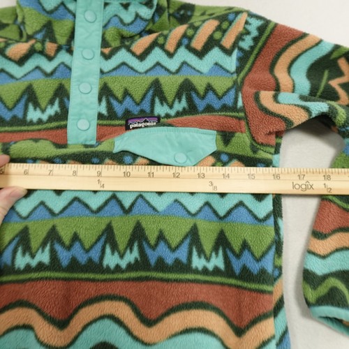 Patagonia Synchilla Kids Snap T Fleece Pullover Boys Girls Small 7-8 Green Teal - Picture 5 of 11