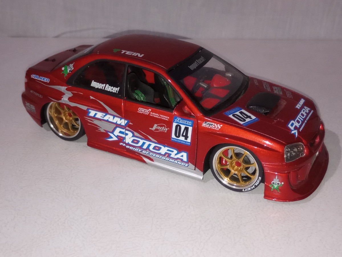 ☆Jada TOYS IMPREZA WRX STi 1/18 Jada Toys Import Racer 1:18 Scale Red Subaru WRX STi Sedan